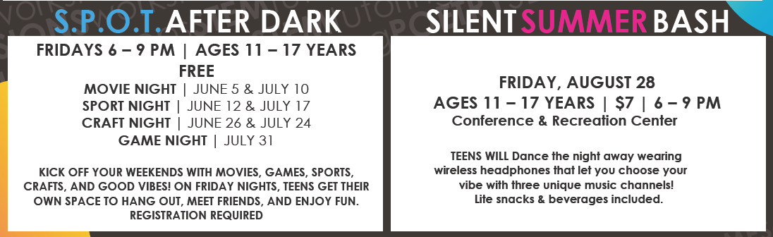Teen SPOT Flyer of events